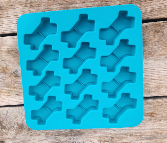 Silicone bone mold blue